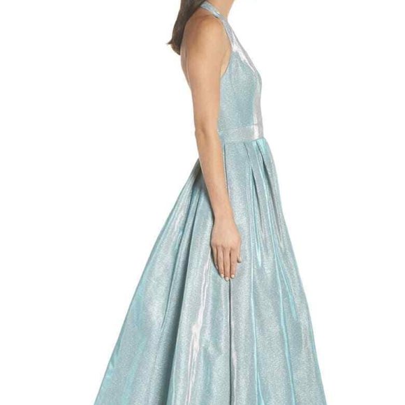 MAC DUGGAL 25939I SHIMMERING HALTER NECK BALLGOWN DRESS sz 0 - Picture 5 of 10